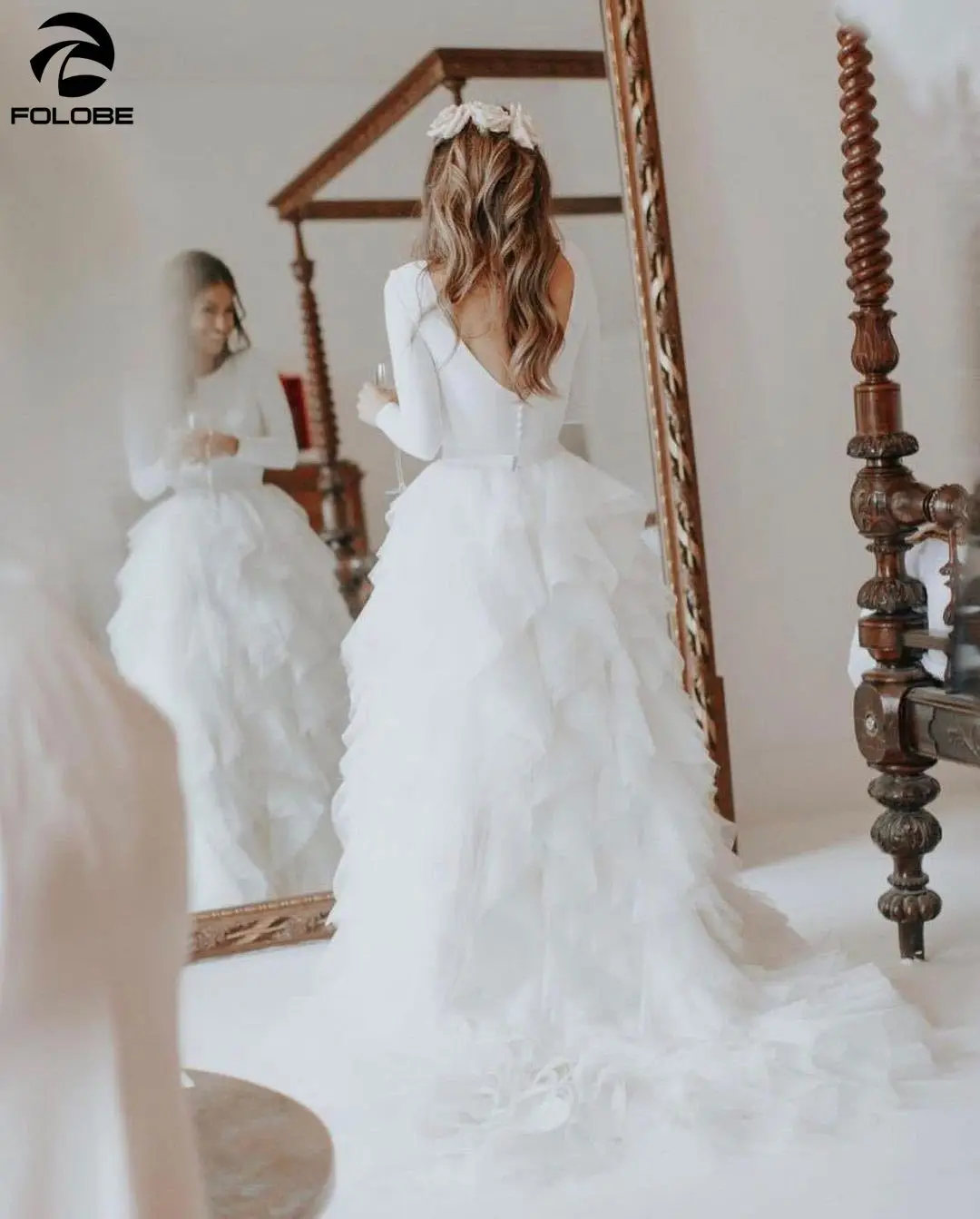 2020 New Latest Design Wedding Dresses Backless Tiered Tulle A-line Long Sleeve Slim Dream Bridal Gown open back wedding dress
2020 New Latest Design Wedding Dresses Backless Tiered Tulle A-line Long Sleeve Slim Dream Bridal Gown open back wedding dress