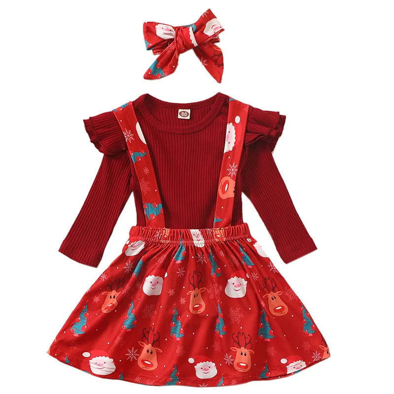 3Pcs Baby Girls Christmas Strap Dress Baby Red Pit Knitted Ruffle T-Shirt+Santa Claus Overalls Outfits for Little Girls 9M 12M
3Pcs Baby Girls Christmas Strap Dress Baby Red Pit Knitted Ruffle T-Shirt+Santa Claus Overalls Outfits for Little Girls 9M 12M