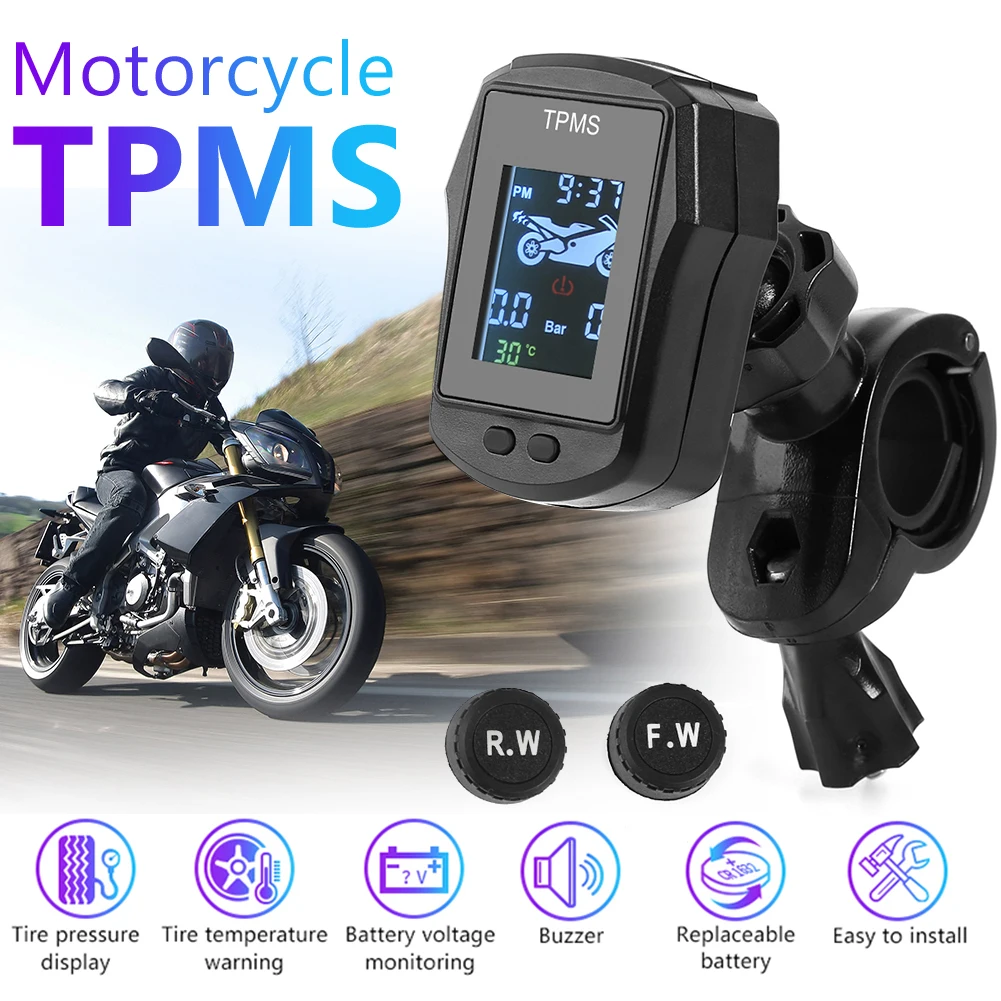 Waterproof Motorcycle TPMS Motorbike Digital LCD Display Tire Tyre Pressure Monitoring System with External Sensors
Waterproof Motorcycle TPMS Motorbike Digital LCD Display Tire Tyre Pressure Monitoring System with External Sensors