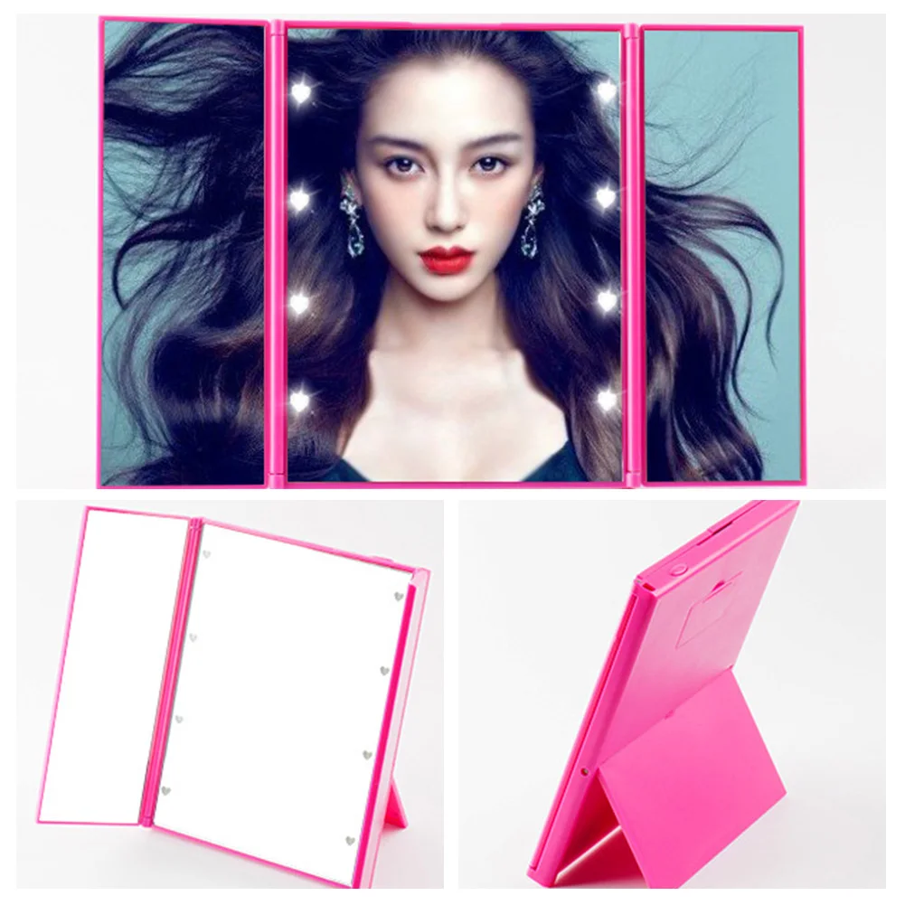 3 Colors Makeup Mirror Trifold Mirror Foldable Design With Led Lights Portable High Definition Cosmetic Mirror For Girls Women
3 Colors Makeup Mirror Trifold Mirror Foldable Design With Led Lights Portable High Definition Cosmetic Mirror For Girls Women