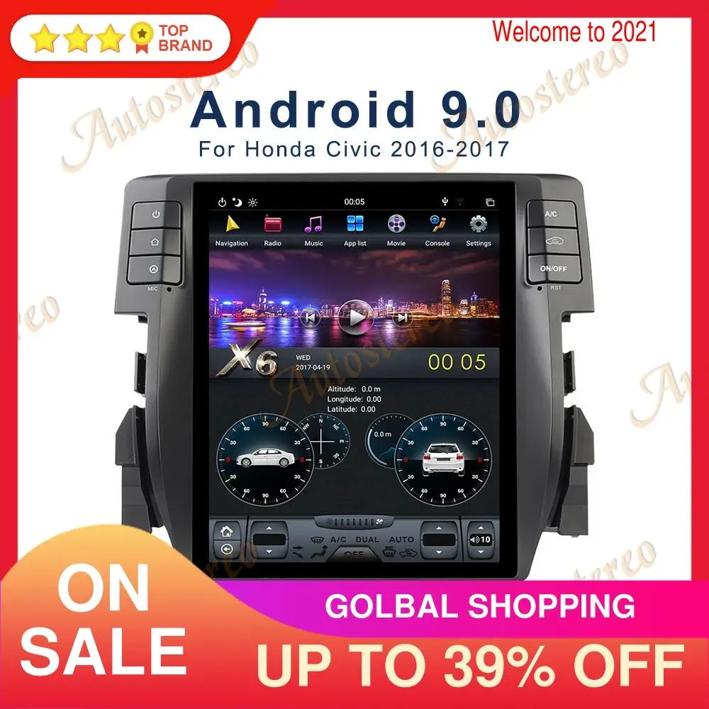 Android 9.0 6 Core Vertical Screen Car Audio GPS Navigation For Honda Civic 2016-2019 Stereo Head Unit Multimedia Player Carplay
Android 9.0 6 Core Vertical Screen Car Audio GPS Navigation For Honda Civic 2016-2019 Stereo Head Unit Multimedia Player Carplay