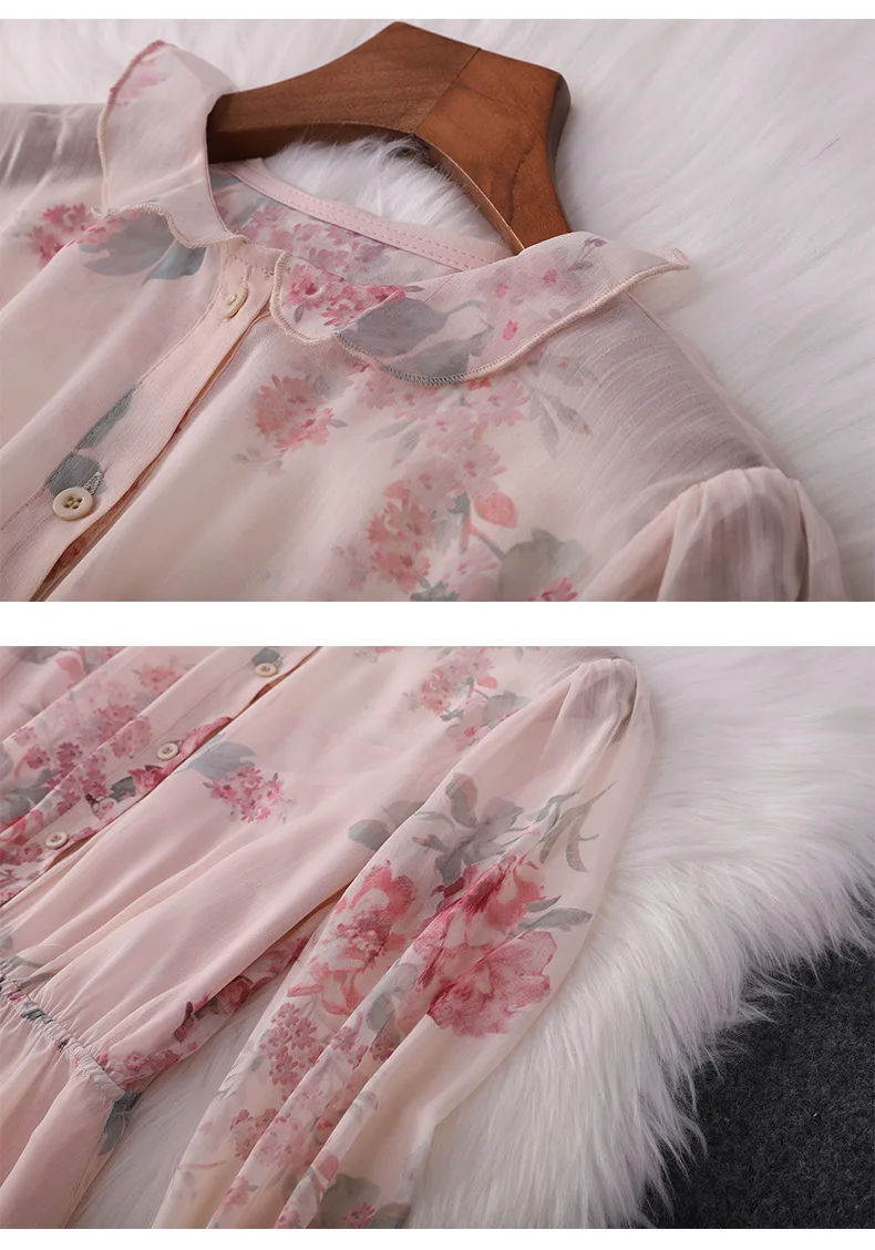 Floral Printing Chiffon Women Dresses Vintage Casual Peter Pan Collar Long Sleeve Elastic Waist Pleated Shirt Dress Spring Wear
Floral Printing Chiffon Women Dresses Vintage Casual Peter Pan Collar Long Sleeve Elastic Waist Pleated Shirt Dress Spring Wear