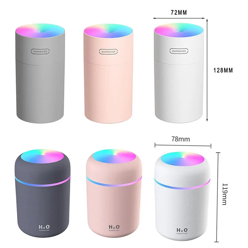 270/300ML Mini Ultrasonic Humidifier USB Air Atomizers Night Light Aroma Essential Oil Diffuser Home Car LED Mist Maker Fogger | Бытовая