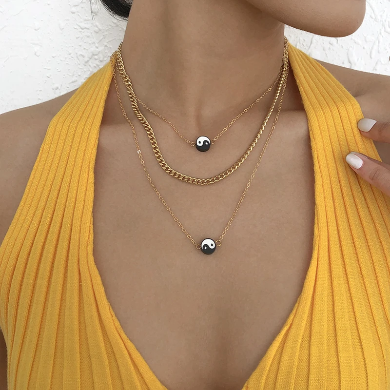 New multi layer suit alloy Necklace Creative Tai Chi Figure Pendant Shape Clavicle Chain Fine Jewelry popular on the street
New multi layer suit alloy Necklace Creative Tai Chi Figure Pendant Shape Clavicle Chain Fine Jewelry popular on the street