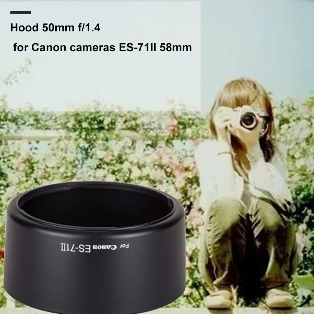 Солнцезащитная Крышка для объектива Canon 50 мм F/1,4 ES-71II 58 мм Защитная крышка для камеры аксессуары ACEHE 
Солнцезащитная Крышка для объектива Canon 50 мм F/1,4 ES-71II 58 мм Защитная крышка для камеры аксессуары ACEHE