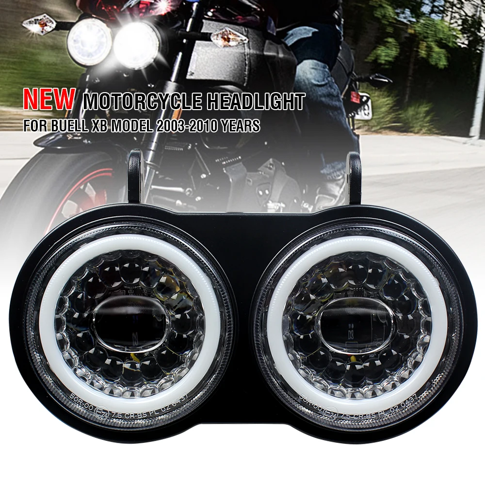 Для Buell XB 2003-2010 новая двойсветодиодный светодиодная фара с белым ореолом DRL мотоциклетная фара в сборе Plug and Play
Для Buell XB 2003-2010 новая двойсветодиодный светодиодная фара с белым ореолом DRL мотоциклетная фара в сборе Plug and Play