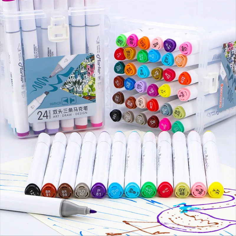 Student Drawing Color Pen Art Marker Set 18/24/36/48/60 Colors Double Tips Watercolor Pens For Artist Manga Markers Art Supplies
Student Drawing Color Pen Art Marker Set 18/24/36/48/60 Colors Double Tips Watercolor Pens For Artist Manga Markers Art Supplies