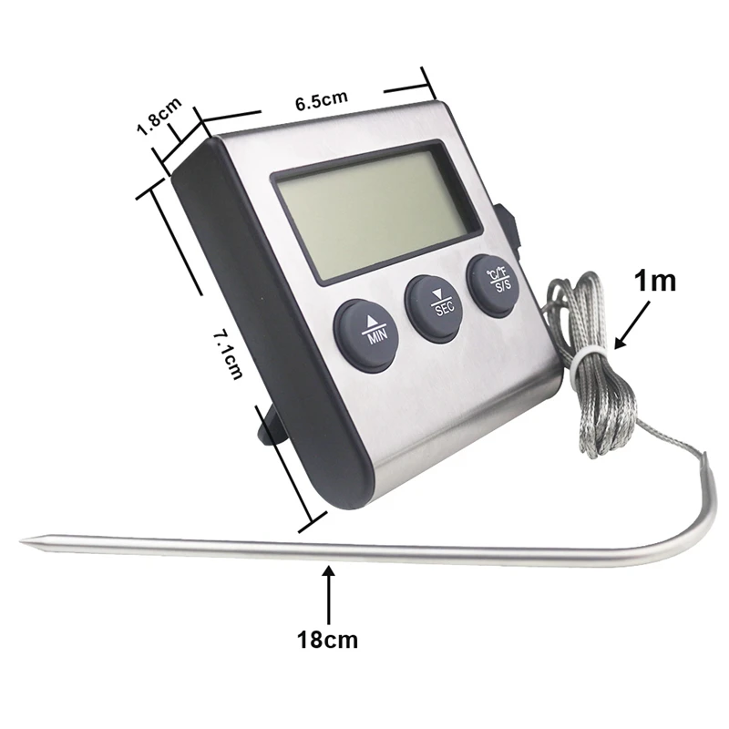 Digital BBQ Cooking Oven Thermometer Meat Kitchen Food Temperature Meter With Timer Water Milk Temperature Cooking Tools
Digital BBQ Cooking Oven Thermometer Meat Kitchen Food Temperature Meter With Timer Water Milk Temperature Cooking Tools