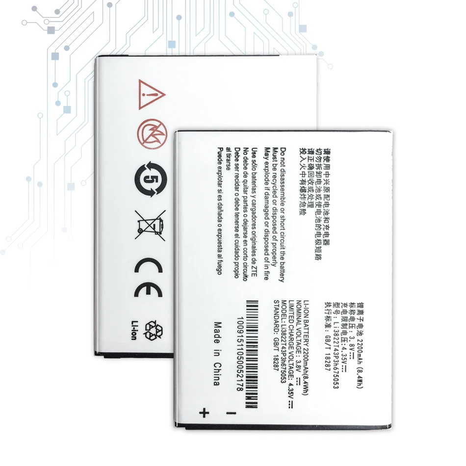 

Сменный аккумулятор Li3822T43P3h675053 для ZTE Blade QLux Q Lux A430 Q Lux 3g 4g 2200 мАч + номер для отслеживания