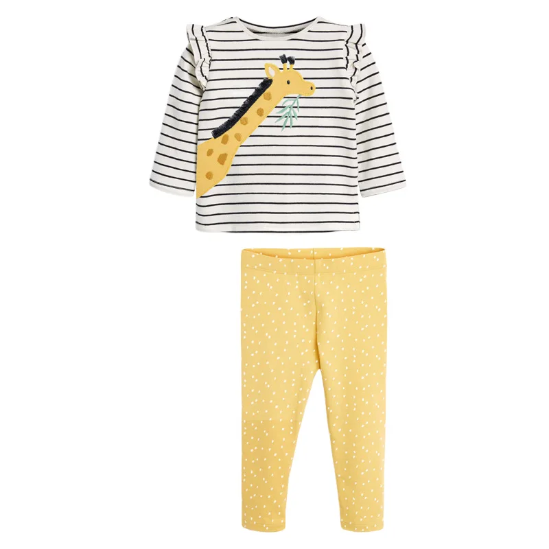 European and American autumn children's suit new stripe contrast color long sleeve girls' suit 1003
European and American autumn children's suit new stripe contrast color long sleeve girls' suit 1003