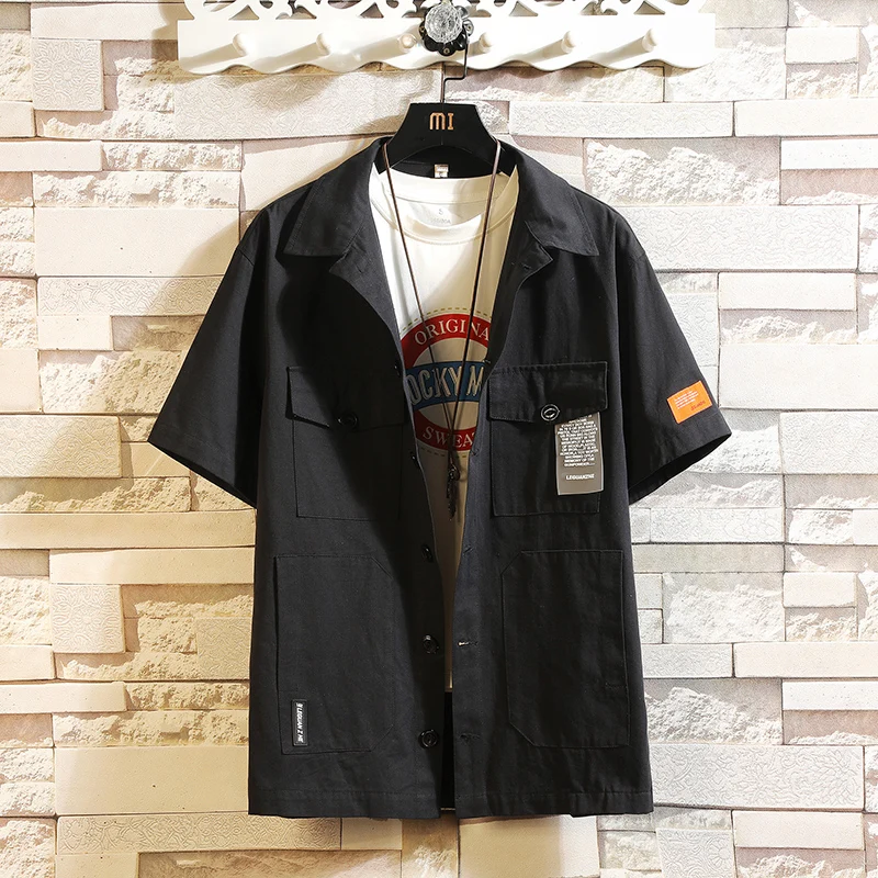 Solid Classic Brand 2021 Black Summer Men's Beach Shirt Fashion Short Sleeve Loose Pocket Casual Plus OverSIZE M-4XL 5XL
Solid Classic Brand 2021 Black Summer Men's Beach Shirt Fashion Short Sleeve Loose Pocket Casual Plus OverSIZE M-4XL 5XL
