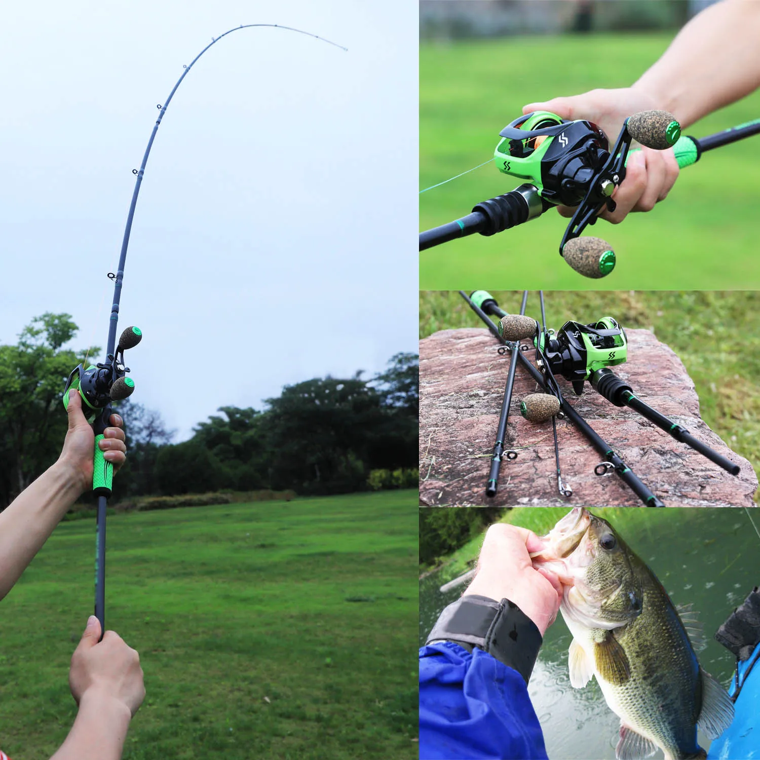 Sougayilang 2.1-2.4M 4 Section Ultralight Portable Carbon Fishing Rod with 12+1BB Baitcasting Reel Combo for Boat Bass Fishing
Sougayilang 2.1-2.4M 4 Section Ultralight Portable Carbon Fishing Rod with 12+1BB Baitcasting Reel Combo for Boat Bass Fishing