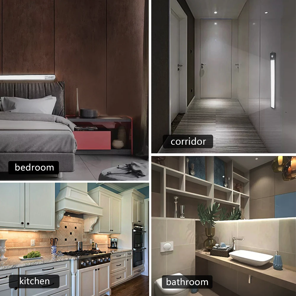 3 colors LED Under Cabinet Light USB recharge Motion Sensor Night Light Closet Wall lamp For Corridor Kitchen Wardrobe lighting 
3 colors LED Under Cabinet Light USB recharge Motion Sensor Night Light Closet Wall lamp For Corridor Kitchen Wardrobe lighting