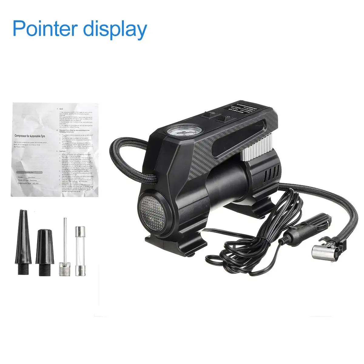 Portable 12V 120W Air Compressor Tire Inflator -Car Tire Pump With Digital Pressure Gauge And Bright Emergency Flashlight
Portable 12V 120W Air Compressor Tire Inflator -Car Tire Pump With Digital Pressure Gauge And Bright Emergency Flashlight