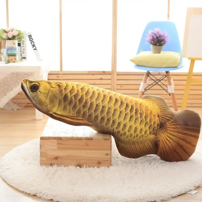 3D имитация золота Arowana игрушка Kelisa желтый Крокер Реалистичная рыба плюшевое