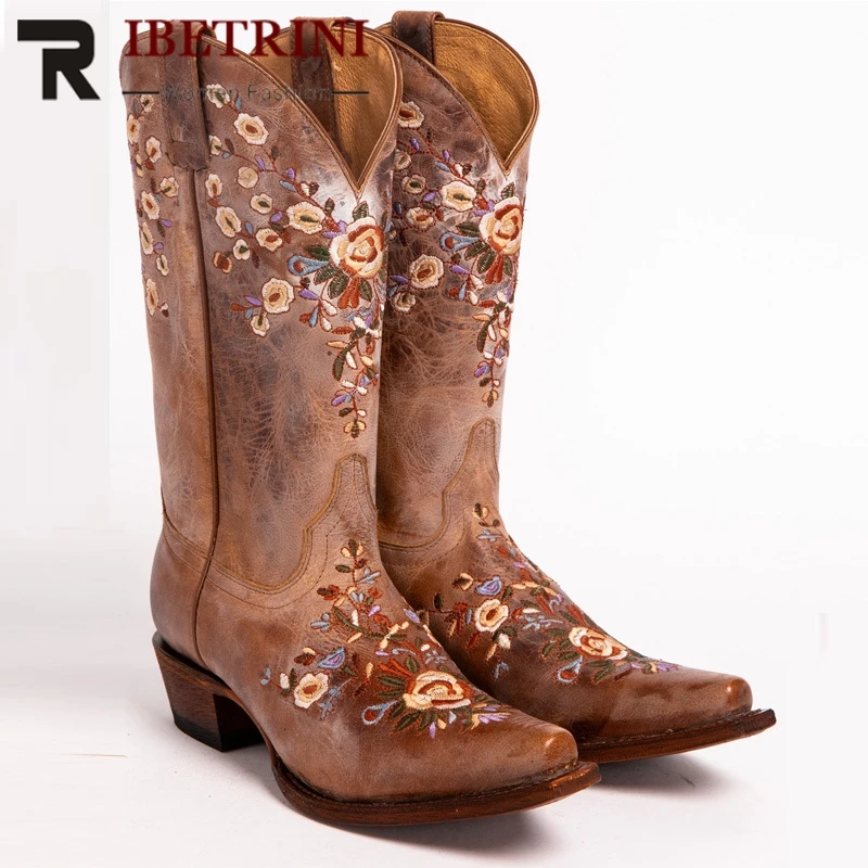 Female Western Boots pointed toe flower print med heel shoes woman 2021 brand new shoes woman slip on comfy casual fashion retro
Female Western Boots pointed toe flower print med heel shoes woman 2021 brand new shoes woman slip on comfy casual fashion retro