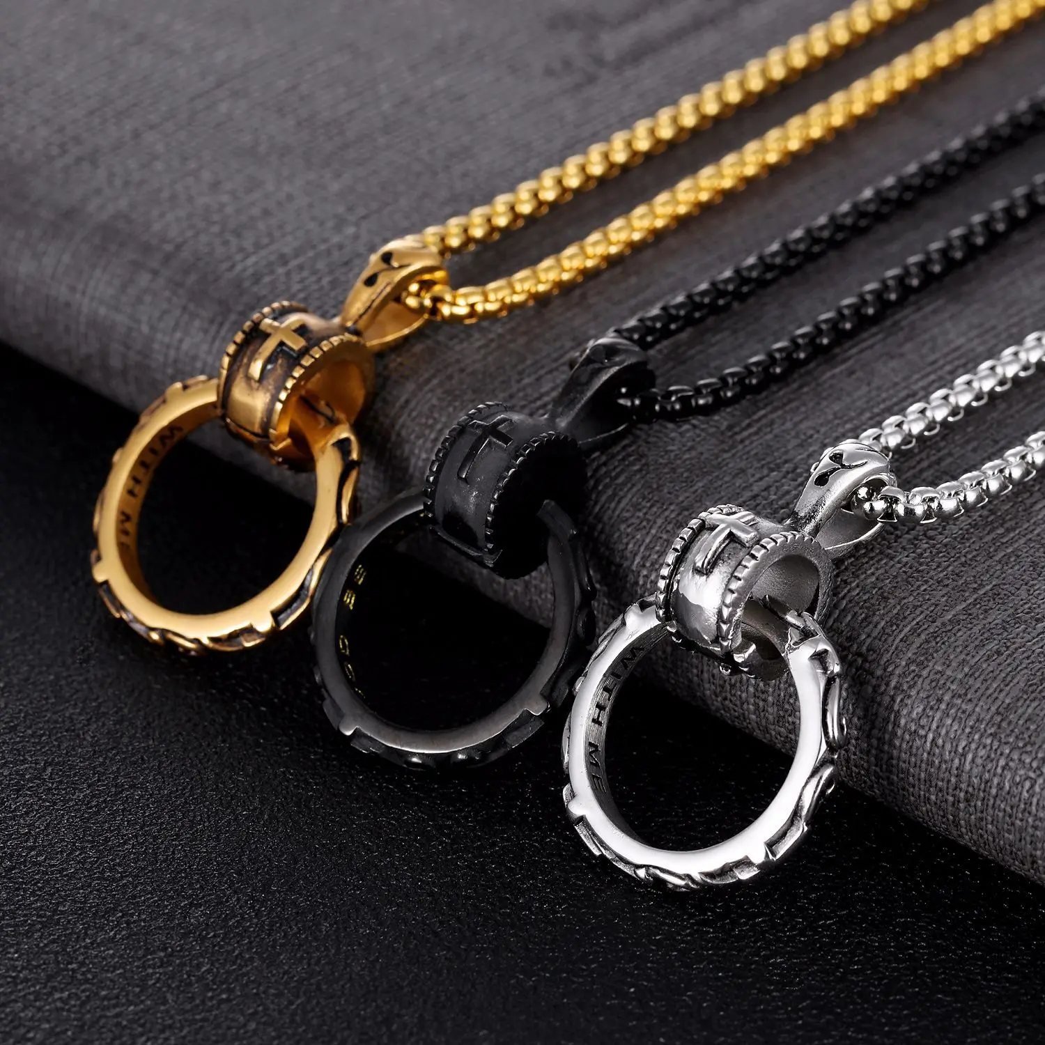 55CM European American Jewelry 2021 Trend Stainless Steel Golden Man Cross Necklaces Creative Christian Immortal Circle Pendant
55CM European American Jewelry 2021 Trend Stainless Steel Golden Man Cross Necklaces Creative Christian Immortal Circle Pendant