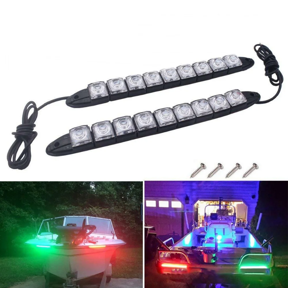 2PCS Marine Boat LED Decor Strip Lights 9LED 12V Navigation Marine Lights Red and Green Waterproof for Boat Dinghy Pontoon Kayak
2PCS Marine Boat LED Decor Strip Lights 9LED 12V Navigation Marine Lights Red and Green Waterproof for Boat Dinghy Pontoon Kayak