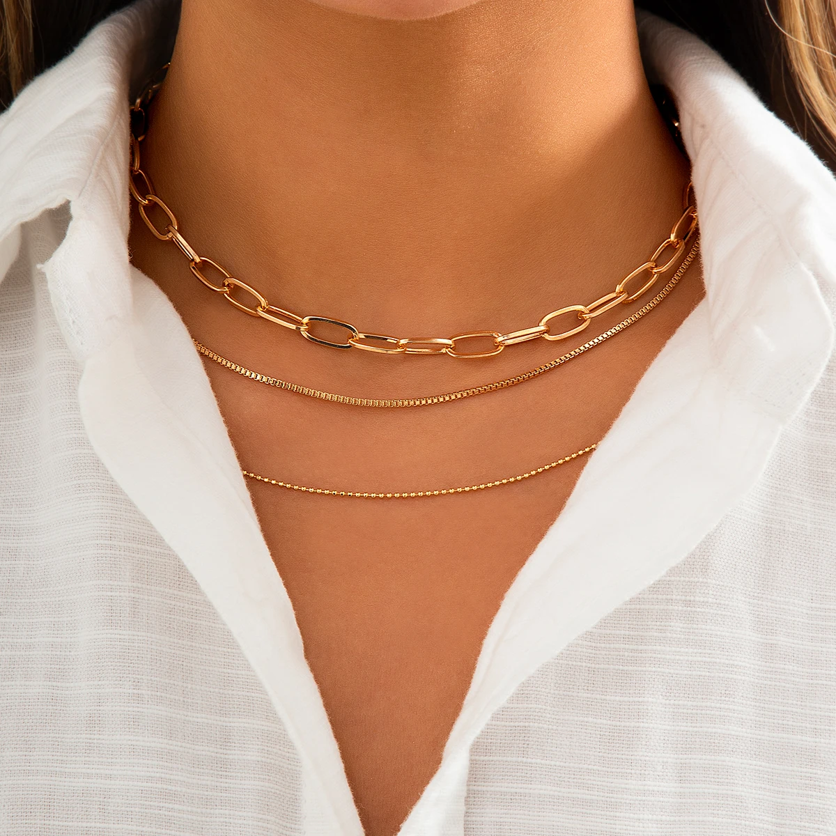 IngeSight.Z Vintage Multi Layered Beads Chain Choker Necklaces for Women Gold Color Link Chain Necklaces Neck Jewelry Collier
IngeSight.Z Vintage Multi Layered Beads Chain Choker Necklaces for Women Gold Color Link Chain Necklaces Neck Jewelry Collier
