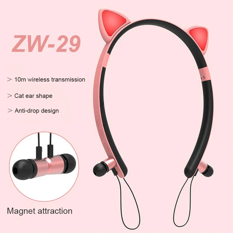 Cute Girl HIFI Stereo Sound Bluetooth 5.0 Earphone Glowing Cat ear Handsfree Headset Ear Phone Sport Running Headphone ZW-29
Cute Girl HIFI Stereo Sound Bluetooth 5.0 Earphone Glowing Cat ear Handsfree Headset Ear Phone Sport Running Headphone ZW-29