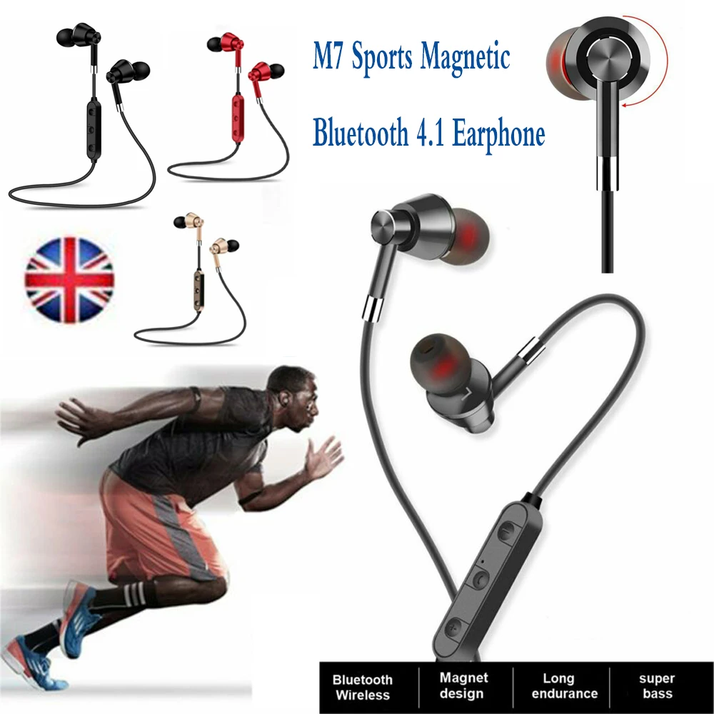 M7 Sports Magnetic BT4.1 Earphone Wireless Blutooth Waterproof Headset | Электроника