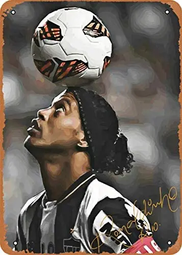 Fanzi винтажный металлический знак на верхней части Great Ronaldinho 8 "X12" Оловянная