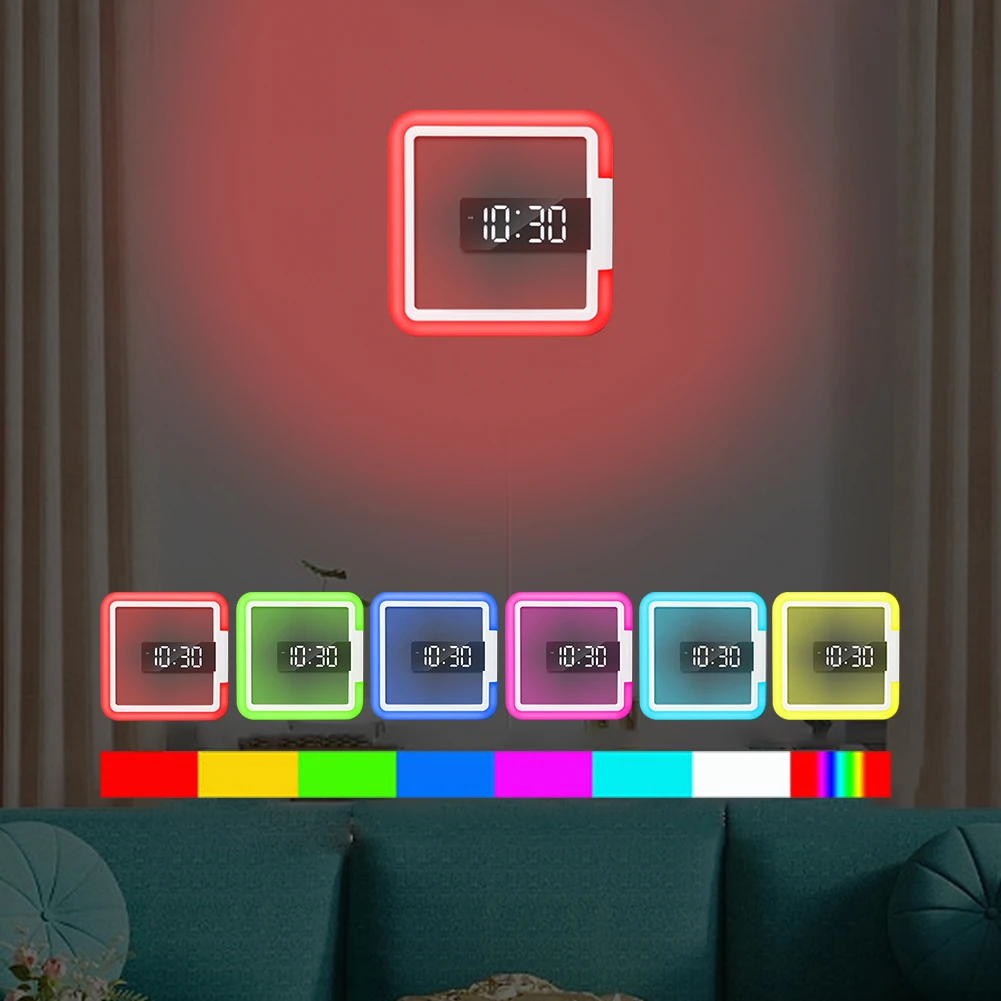 Square Snooze Home Office 7Color Change Alarm Remote Control Night Lamp Digital Multifunctional Mirror Led Light Wall Clock
Square Snooze Home Office 7Color Change Alarm Remote Control Night Lamp Digital Multifunctional Mirror Led Light Wall Clock