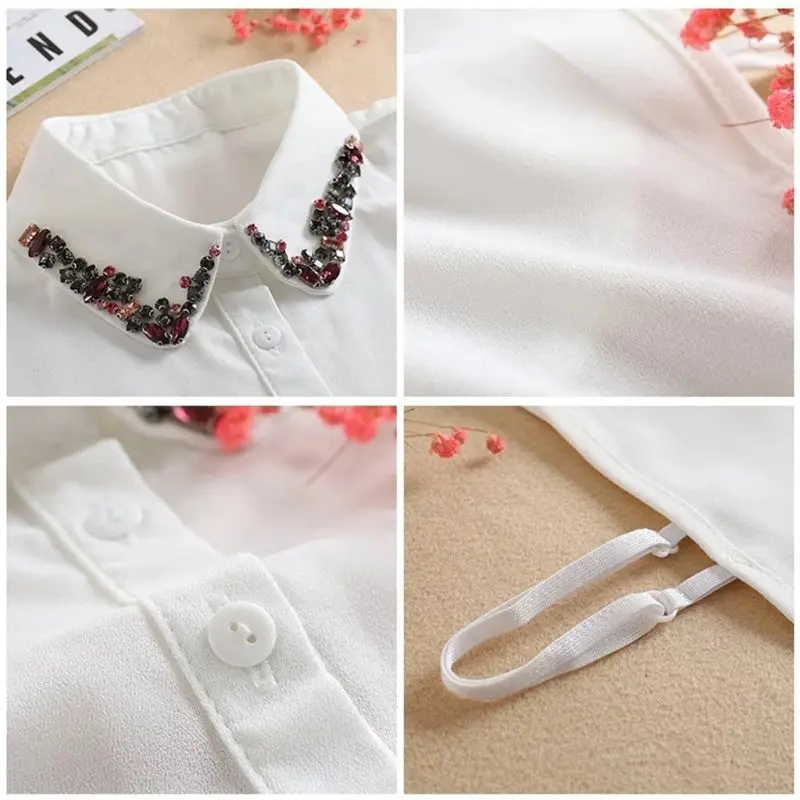 Women Chiffon Lapel Detachable Fake Collar Beads Colorful Glass Drill Half Shirt Y5GC
Women Chiffon Lapel Detachable Fake Collar Beads Colorful Glass Drill Half Shirt Y5GC