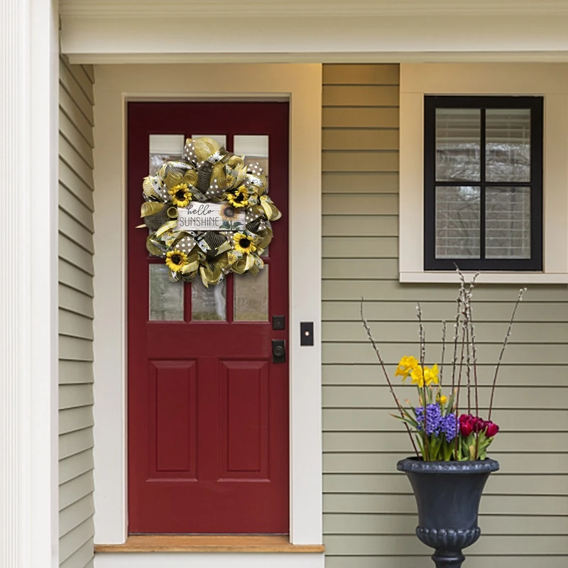 Simulation Leaf Bee Sunflower Wreath Artificial Garland Hanging Pendants Bow Wedding Spring Garden Home Decorations Retail
Simulation Leaf Bee Sunflower Wreath Artificial Garland Hanging Pendants Bow Wedding Spring Garden Home Decorations Retail