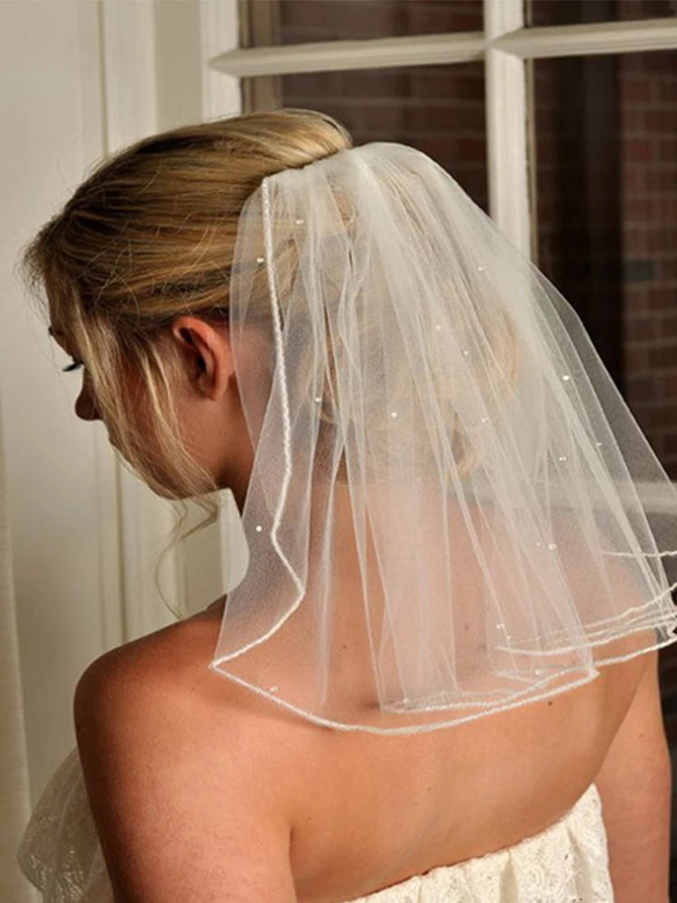 MNGRL Wedding Accessories Bridal Veil Simple Retro Headdress Short 60CM Double Veil Glass Diamond Pure Color Veil
MNGRL Wedding Accessories Bridal Veil Simple Retro Headdress Short 60CM Double Veil Glass Diamond Pure Color Veil