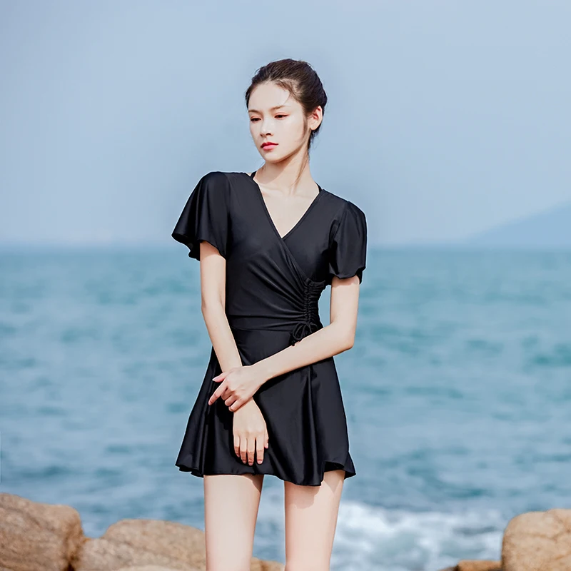 Sexy Off Shoulder Swimdress One Piece Beach Sunbath Suit Solid V-neck Swimwear Women Summer Swim Monokini Push Up Bathers
Sexy Off Shoulder Swimdress One Piece Beach Sunbath Suit Solid V-neck Swimwear Women Summer Swim Monokini Push Up Bathers