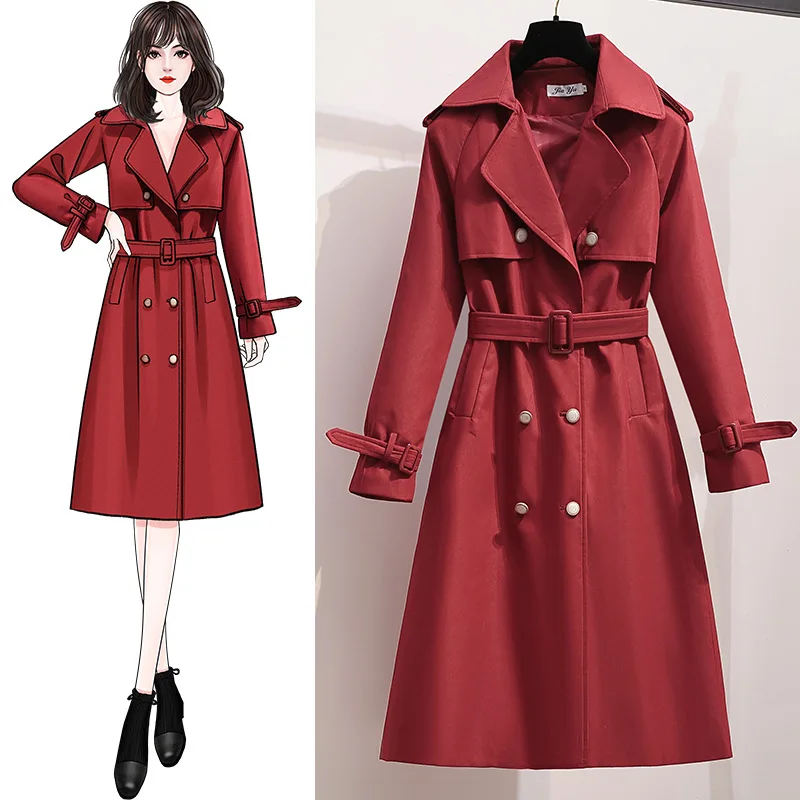 Office Ladies 2021 Spring Fall Casual Double Breasted Simple Suit Collar Long SlimTrench Coat With Belt Female Windbreaker S085
Office Ladies 2021 Spring Fall Casual Double Breasted Simple Suit Collar Long SlimTrench Coat With Belt Female Windbreaker S085