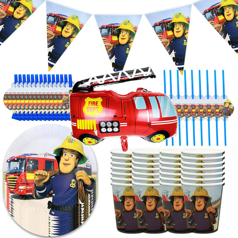 Fireman Sam Theme Birthday Party Disposable Plates Cups Straw Baby Shower Firefighter Theme 3th 4th 5th Birthday Party Supplies
Fireman Sam Theme Birthday Party Disposable Plates Cups Straw Baby Shower Firefighter Theme 3th 4th 5th Birthday Party Supplies