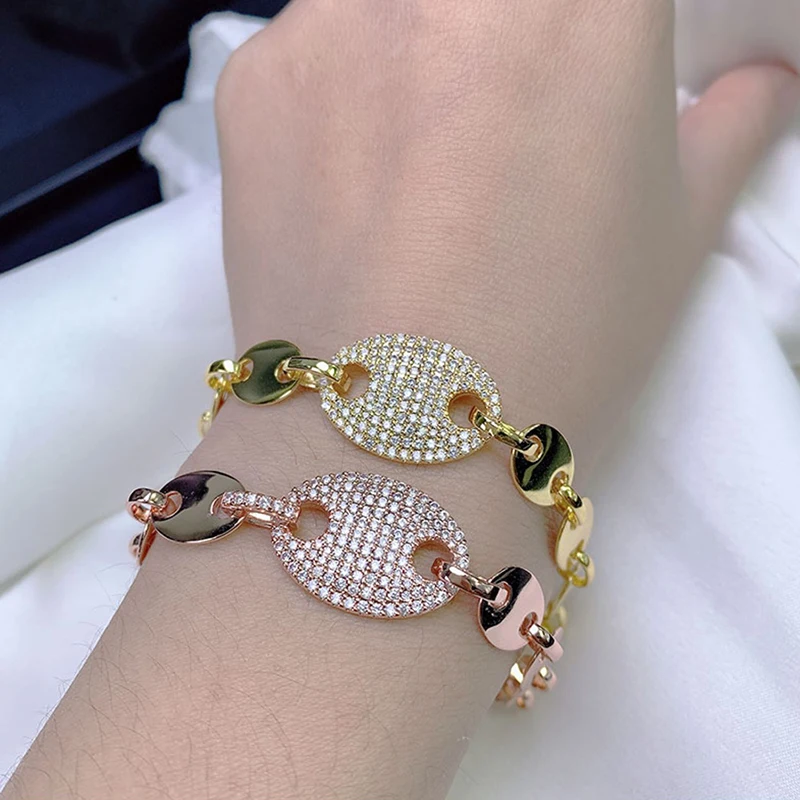 New 925 Sterling Silver Bracelets Sailor Ring Piece Pig Nose Bracelet 2 Colors Luxury Brand Monaco Fashion Jewelry For Women
New 925 Sterling Silver Bracelets Sailor Ring Piece Pig Nose Bracelet 2 Colors Luxury Brand Monaco Fashion Jewelry For Women
