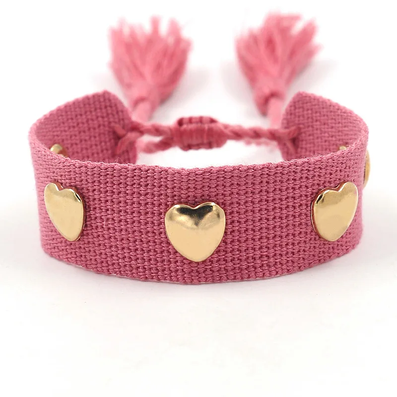 ZG Women Woven Tassel Bracelets For Women Embroidery Braided Wholesale Heart-shaped Metal Pattern Bangle Female Jewelry
ZG Women Woven Tassel Bracelets For Women Embroidery Braided Wholesale Heart-shaped Metal Pattern Bangle Female Jewelry