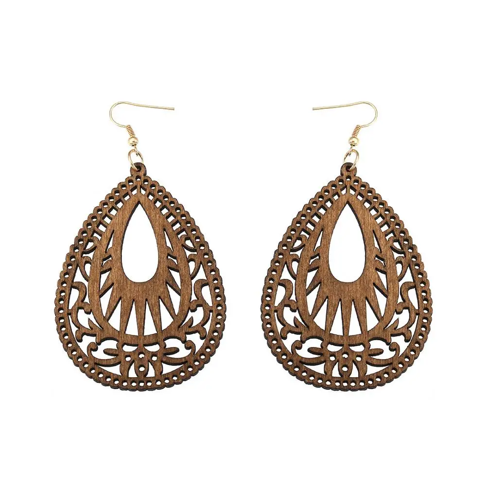 Kharisma women natural wood hollow pendant earrings girls simple retro pattern elegant wooden jewelry women accessories K007
Kharisma women natural wood hollow pendant earrings girls simple retro pattern elegant wooden jewelry women accessories K007