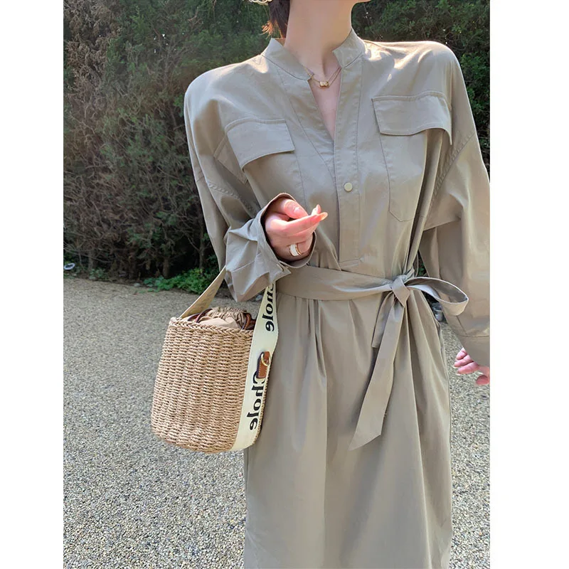 Ownest 2021 Women Autumn Dress Elegant French Style Solid Slim O Neck Long Sleeve Korean Khaki Black Sexy Long Thin Dresses
Ownest 2021 Women Autumn Dress Elegant French Style Solid Slim O Neck Long Sleeve Korean Khaki Black Sexy Long Thin Dresses
