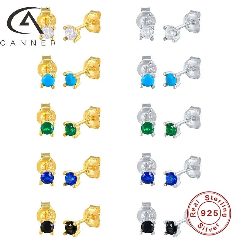 CANNER Small Sterling Silver Piercing Earrings for Women Turquoise Blue Green Black ZIrconia Pendientes Plata 925 Fine Jewelry
CANNER Small Sterling Silver Piercing Earrings for Women Turquoise Blue Green Black ZIrconia Pendientes Plata 925 Fine Jewelry