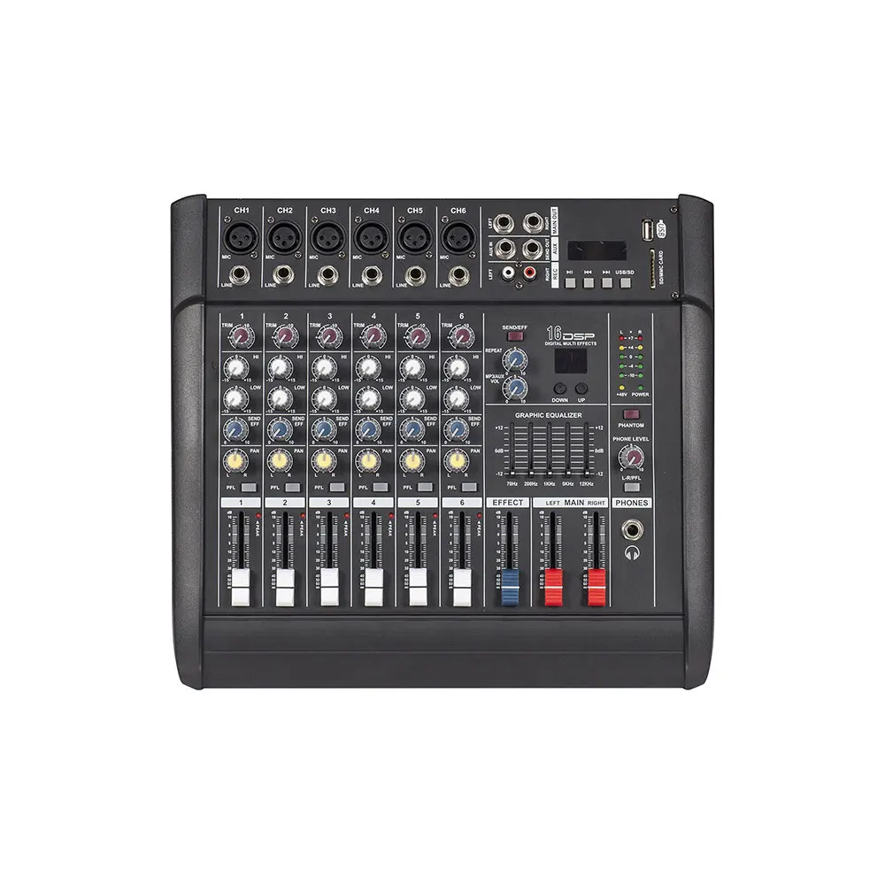 PMX602D-USB 250Wx2 6-канальный профессиональный усилитель смешивания Amp Power ed микшер
PMX602D-USB 250Wx2 6-канальный профессиональный усилитель смешивания Amp Power ed микшер