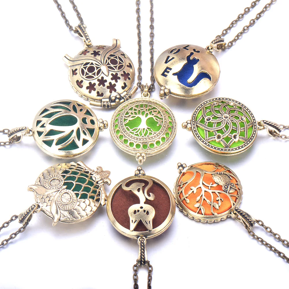 30mm Copper Hollow Owl Aromatherapy Essential Oil Necklace Pendant Rose Gold Tree of Life Perfume Diffusion Sweater Chain
30mm Copper Hollow Owl Aromatherapy Essential Oil Necklace Pendant Rose Gold Tree of Life Perfume Diffusion Sweater Chain