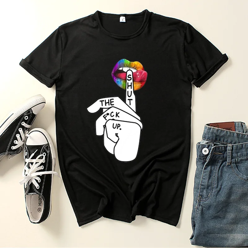 Lips Colourful Letter Print Women T Shirt Short Sleeve O Neck Loose Women Tshirt Ladies Tee Shirt Tops Clothes Camisetas Mujer
Lips Colourful Letter Print Women T Shirt Short Sleeve O Neck Loose Women Tshirt Ladies Tee Shirt Tops Clothes Camisetas Mujer