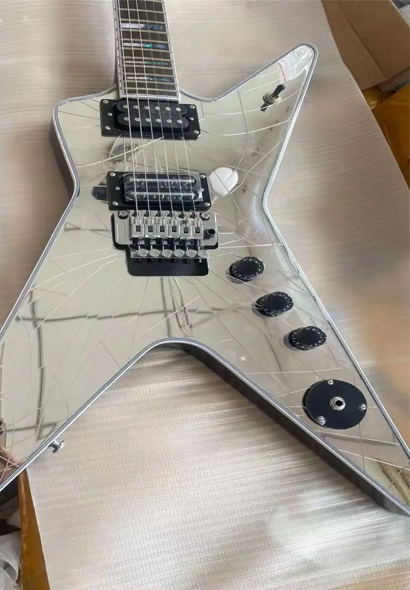 6 string classic Kort electric guitar, broken mirror guitar, black paint, free shipping
6 string classic Kort electric guitar, broken mirror guitar, black paint, free shipping