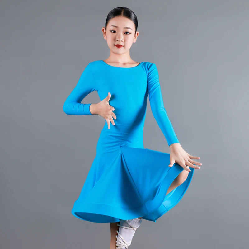 New Latin Dance Competition Dress Girl Long Sleeve Blue Dress Performance Clothes Children Chacha Latin Practice Clothes
New Latin Dance Competition Dress Girl Long Sleeve Blue Dress Performance Clothes Children Chacha Latin Practice Clothes