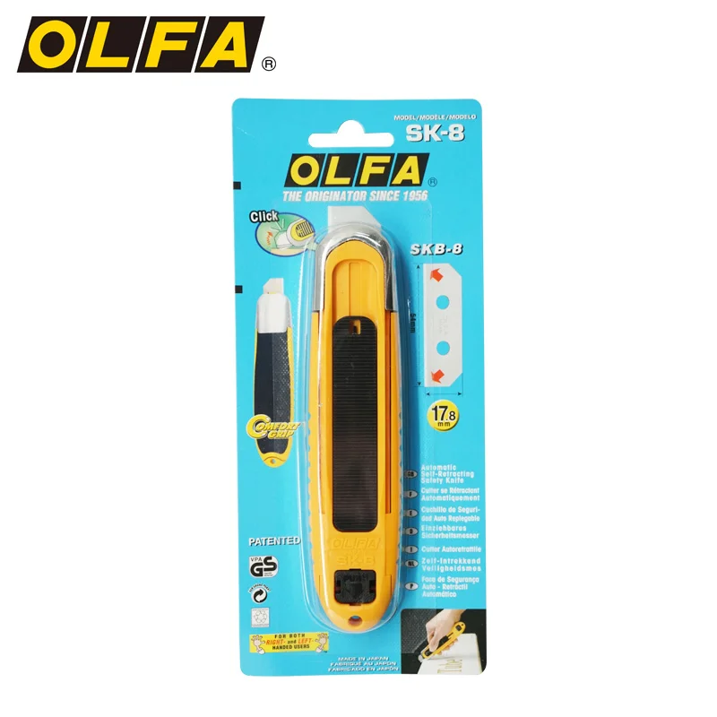 Olfa SK series cutting knives imported from Japan SK-8 automatic retractable safety working knives
Olfa SK series cutting knives imported from Japan SK-8 automatic retractable safety working knives