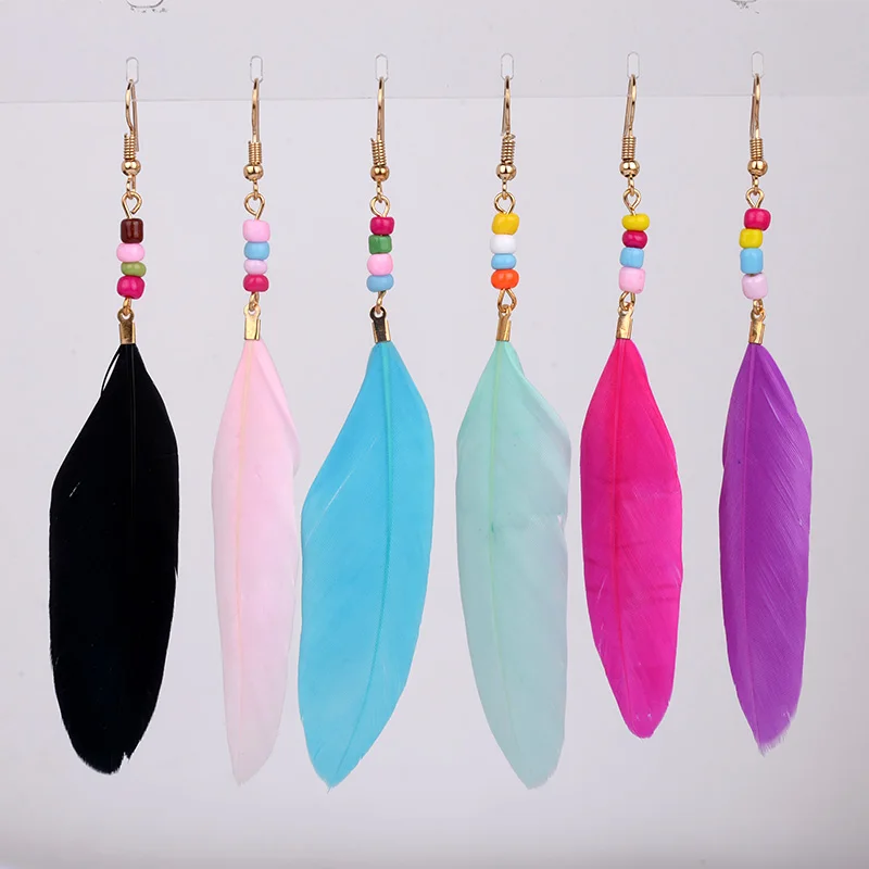 Bohemian Feather Earrings For Women Colorful Bohe Long Tassel Earing Ethnic Acrylic Rainbow Beads Fashion Jewelry Vintage Fairy
Bohemian Feather Earrings For Women Colorful Bohe Long Tassel Earing Ethnic Acrylic Rainbow Beads Fashion Jewelry Vintage Fairy