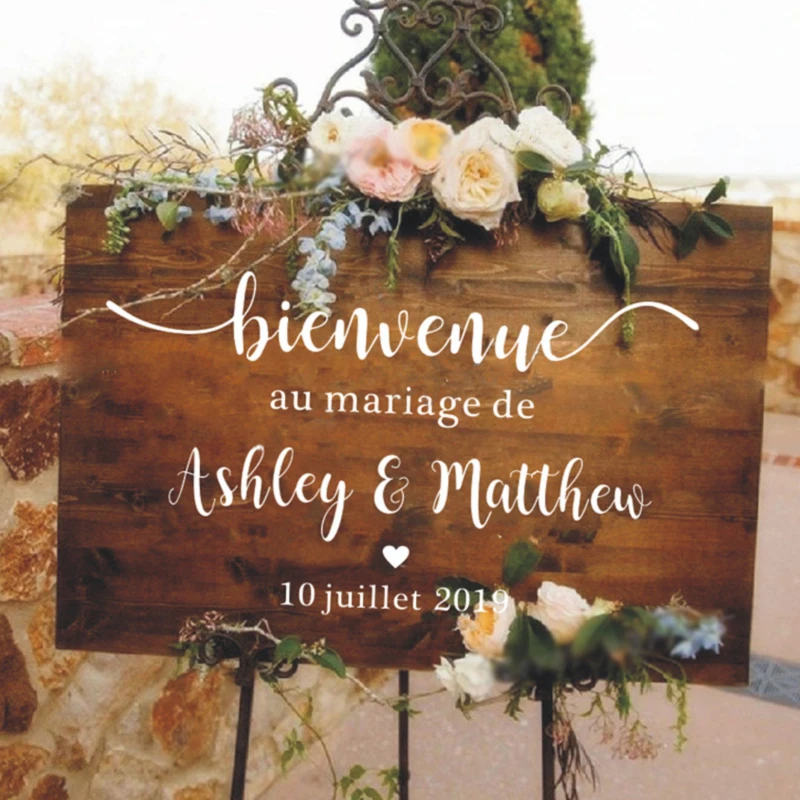 Виниловые наклейки во французском стиле свадебные зеркальные виниловые на заказ