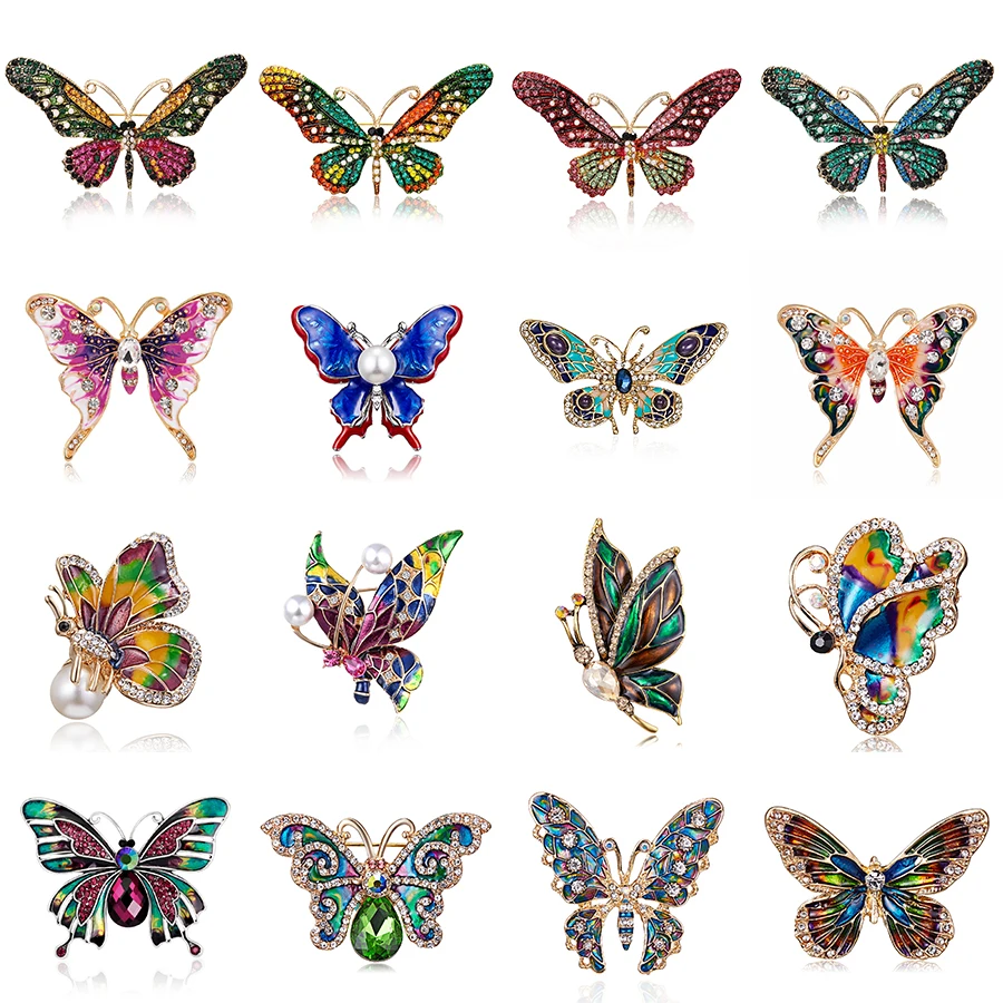 Crystal Brooch Pins For Women Butterfly Fashion Wedding Party Bijoux Best Gift Brooches Rhinestone Insects Animal Pins Corsage
Crystal Brooch Pins For Women Butterfly Fashion Wedding Party Bijoux Best Gift Brooches Rhinestone Insects Animal Pins Corsage