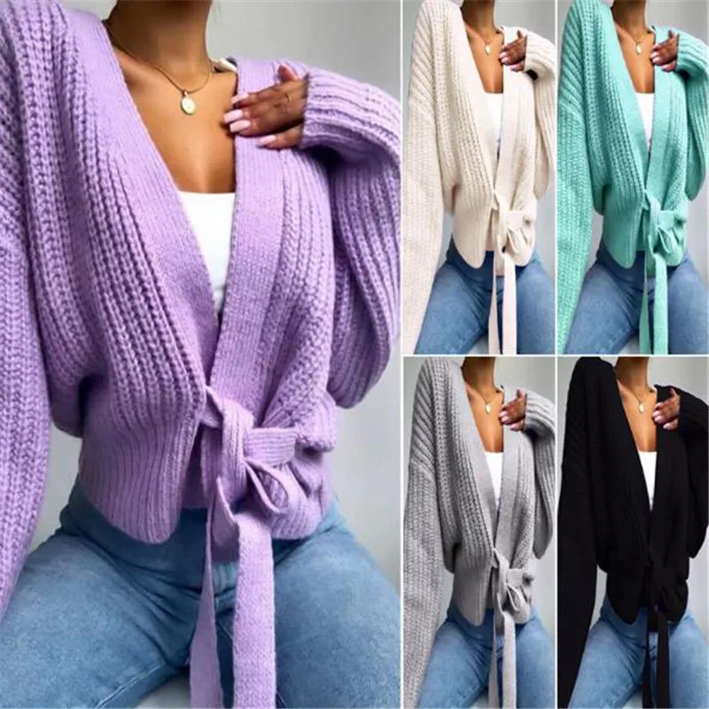 Women Autumn Winter Knitted Overcoat V-neck Lace-up Sweater Cardigan Long-sleeve Lace Up Bow Sweaters Solid Female Knitted Coat
Women Autumn Winter Knitted Overcoat V-neck Lace-up Sweater Cardigan Long-sleeve Lace Up Bow Sweaters Solid Female Knitted Coat