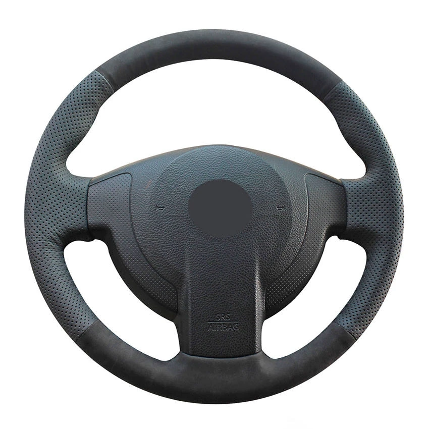 

Hand-stitched Black Genuine Leather Suede Car Steering Wheel Cover for Nissan Qashqai 2007-2013 X-Trail NV200 Serena Evalia AD