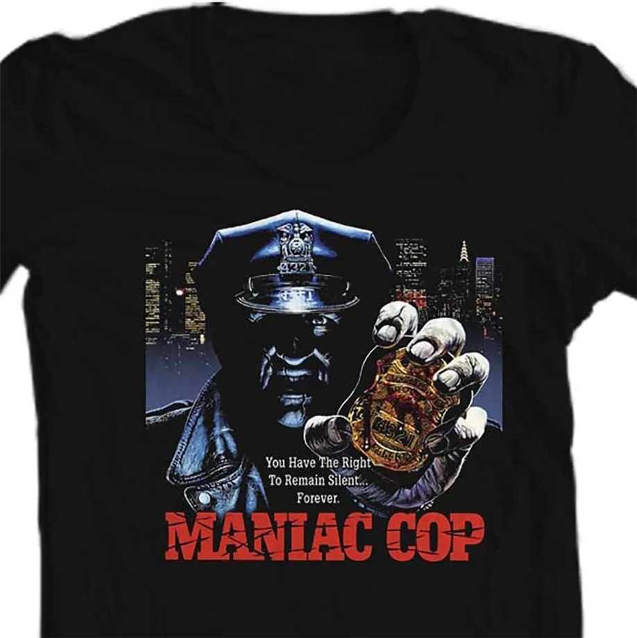 Футболка Maniac Cop в стиле ретро из фильма ужас 100% хлопок 80 лет футболка с принтом
